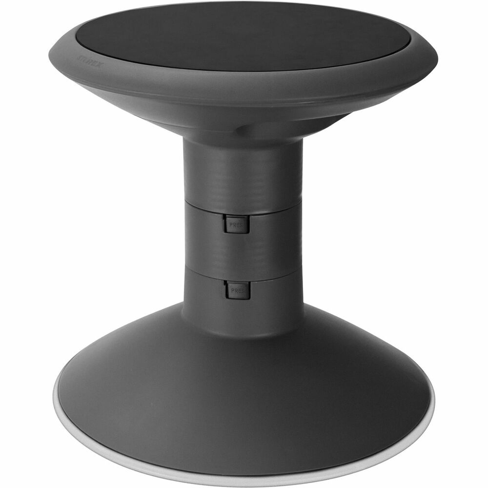 STX00300U01C - Versatile Wiggle Stool gives you the freedom to move while you sit. Soft, extra-thick cushion provides comfort and support for all-day use. Integrated handles allow easy carrying, even for smaller children. Seat height adjusts between 12" and 18". Selectable heights include 12" , 14" , 16" or 18". Tamperproof height adjustment prevents distractions. Base is angled for improved posture, balance and stability. Rubberized, nonslip base provides increased stability even when tipped over. No-spin base aids focus and promotes a distraction-free environment.