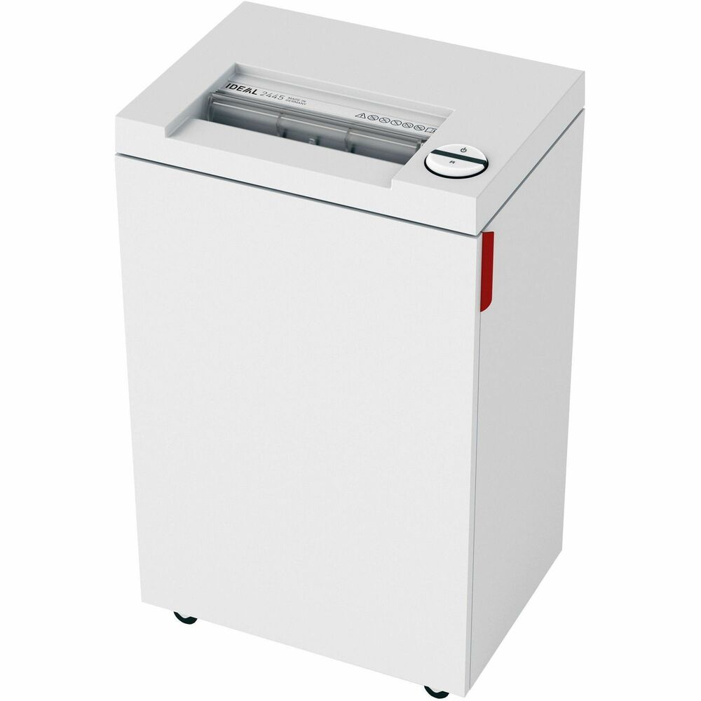 ISRIDEDSH0065H - 2445 Cross-Cut P-5 is a versatile, deskside paper shredder designed for the home or office for two to three people. Continuous operation and high-quality, solid steel cutting heads minimize downtime while shredding paper, staples, paper clips and credit cards. HIPAA-compliant, FACTA-compliant shredder is certified to shred Personal Identifiable Information (PII) and Controlled Unclassified Information (CUI). It is federally accepted to protect information and social security numbers against identity theft. High-quality, easy-open, wooden cabinet is mounted of casters for easy mobility. 9-1/2" feed opening and impact-resistant, lightweight, easy-to-remove, 9-gallon bin make this the perfect deskside shredder. Electronically controlled, transparent safety shield in the feed opening protects fingers and hands. 1/2-horsepower motor chews through 6 to 8 sheets of paper at once and up to 122 sheets of paper per minute.