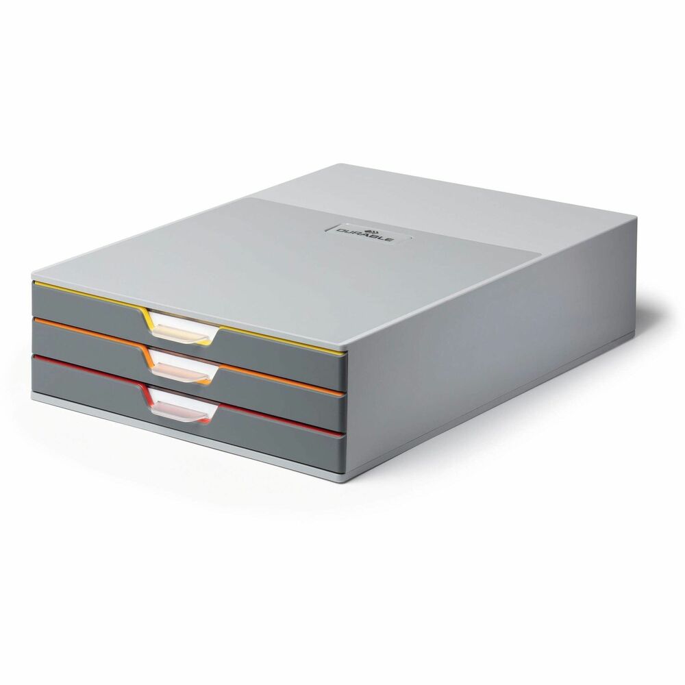 DBL760327 - Drawer Box features a stylish design with sleek contours for an attractive addition to any desk. Skid-proof, plastic feet prevent sliding on smooth surfaces. Its compact size allows it to fit into all standard office cabinets and sideboards. Drawers with drawer stops operate smoothly and silently for easy access to your belongings. Stackable construction allows you to place additional drawer boxes on top for space-saving, desktop organization. Letter-size organizer is perfect for storing office papers, various office supplies, business cards, craft supplies, school supplies, jewelry and more. More from the Manufacturer
