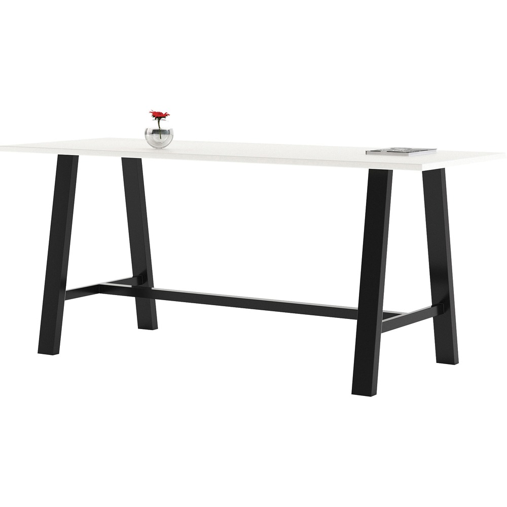 KFI3684MT41D354 - Midtown table features sawhorse, steel legs with cross-beams to provide a classic look and unmatched durability. High-pressure laminate top with a matching PVC edge is resistant to stains and spills, and is easy to maintain and clean. Leveling glides prevent the table from wobbling on uneven floors to maintain a secure footing. Table is perfect for meeting rooms, collaborative areas, cafeterias and more.