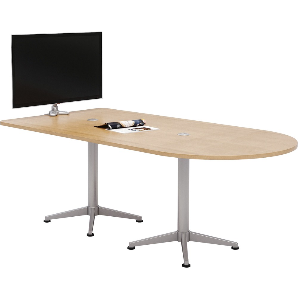 KFI4284HB4NADZC - Horseshoe table features two power outlets each with dual USB ports and one standard outlet for a convenient way to keep your devices charged. Thick, high-pressure laminate top is durable and wipes down easily for quick cleanings. The top has a strong edge that won't crack or peel to maintain its sleek style for years to come. Steel base has leveling glides to prevent the table from wobbling on uneven floors. It's also made with a 3" diameter column that allows the power cord to run through to prevent cord clutter. Easy-to-build design allows you to quickly put this table together to ensure proper assembly.