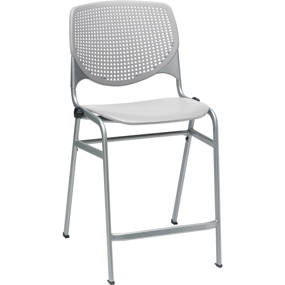 KFICT2300P13 - Counter-height stool features an ergonomic, perforated back that offers enhanced circulation and airflow to help you stay cool. The radius of the back support conforms to your back for maximum comfort. 15-gauge, cold-rolled steel frame offers durable support for up to 400 lb. Nylon glides protect your floors from damage to keep them looking like new. Stackable design allows space-saving storage and easy transportation. Stool with an upholstered seat is perfect for reception areas, conference rooms, community spaces and more.