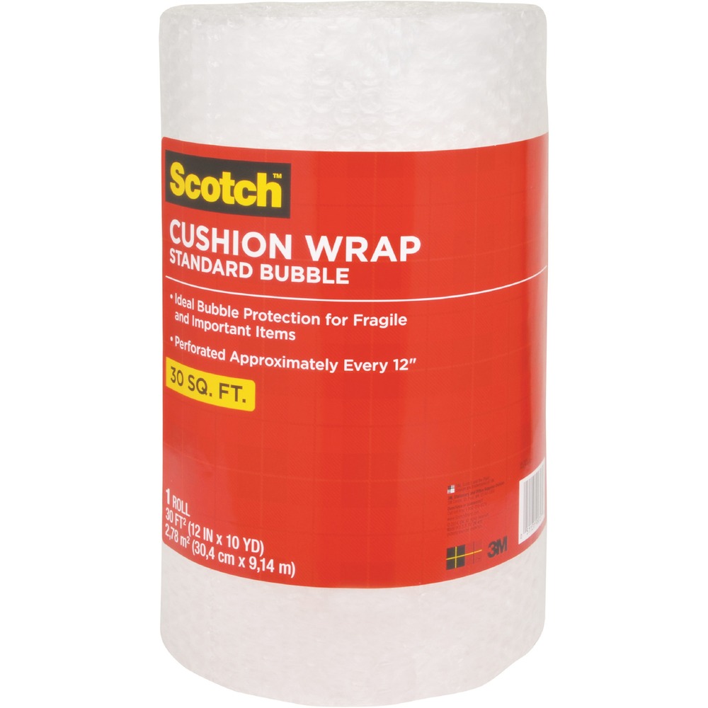 MMM7929 - Scotch Cushion Wrap offers excellent bubble cushion protection for fragile and delicate items during mailing, shipping and storage. Recyclable polyethylene/nylon material is lightweight, neat, clean and non-scratching. Roll of 3/16" cushioned wrap is perforated every 12" for easy tearing.