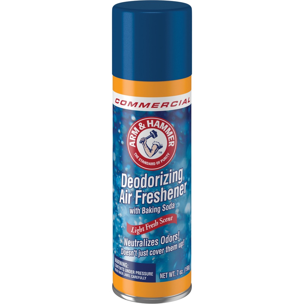 CDC3320094170 - Deodorizing air freshener eliminates odors to create a welcoming environment in your home or office. Easy-to-use aerosol can lets you quickly spray rooms for fast, effective relief from odors. Advanced formula uses the power of Arm and Hammer Baking Soda to powerfully absorb unpleasant smells in the air. Light, cheerful scent invigorates the room with an enjoyable fragrance.