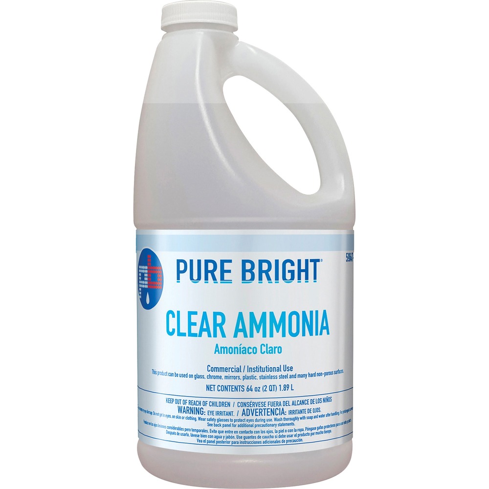 KIK19703575033 - Clear ammonia features a versatile design to provide a powerful solution that can be used in the household and general cleaning industry. It enhances the cleaning power of window cleaners, floor strippers and laundry detergents. Nonpolluting formula allows safe storage and disposal. This powerful cleaner safely cleans all surfaces not harmed by water and rinses freely without leaving a film. Clear ammonia is perfect for cleaning mirrors, windows, ceramic tile, locker rooms, showers, laundry, countertops and more.