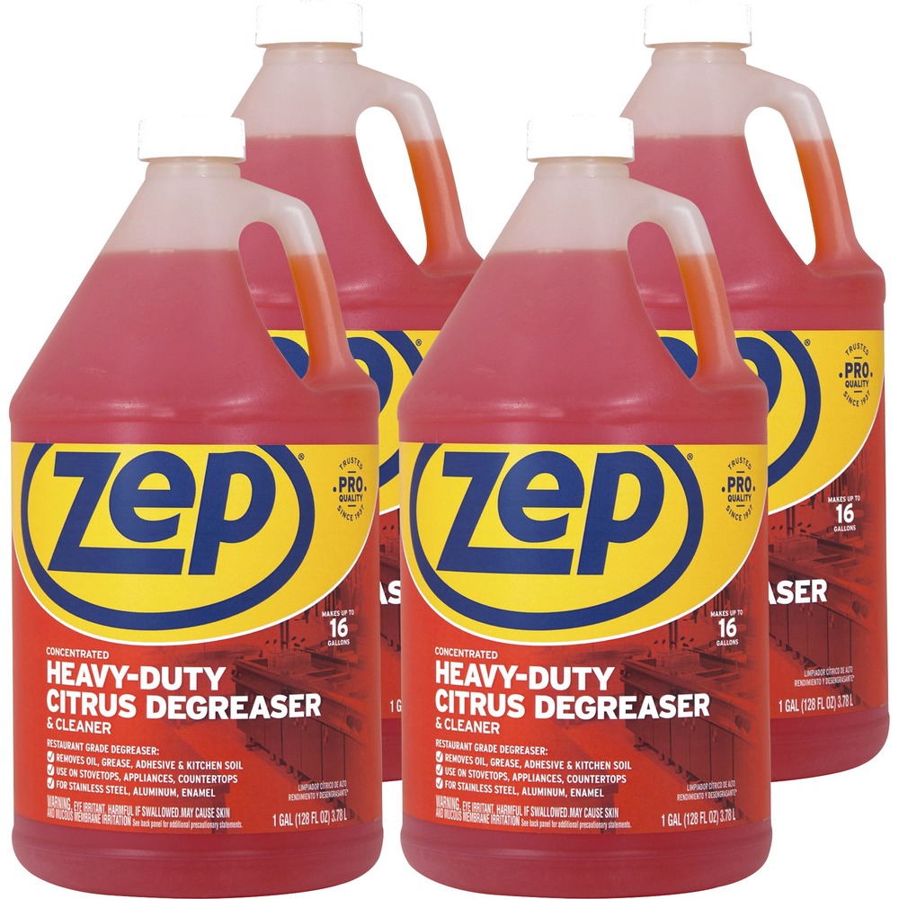 ZPEZUCIT128CT - Heavy-duty degreaser with natural citrus solvents easily powers through heavy grease and grime in the kitchen or professional operations. Its versatile design works hard to power away oil, grease, adhesive and soil to minimize your cleaning times. Concentrated solution makes up to 16 gallons for cost-efficient use. Degreaser is perfect for stovetops, appliances, countertops and more.