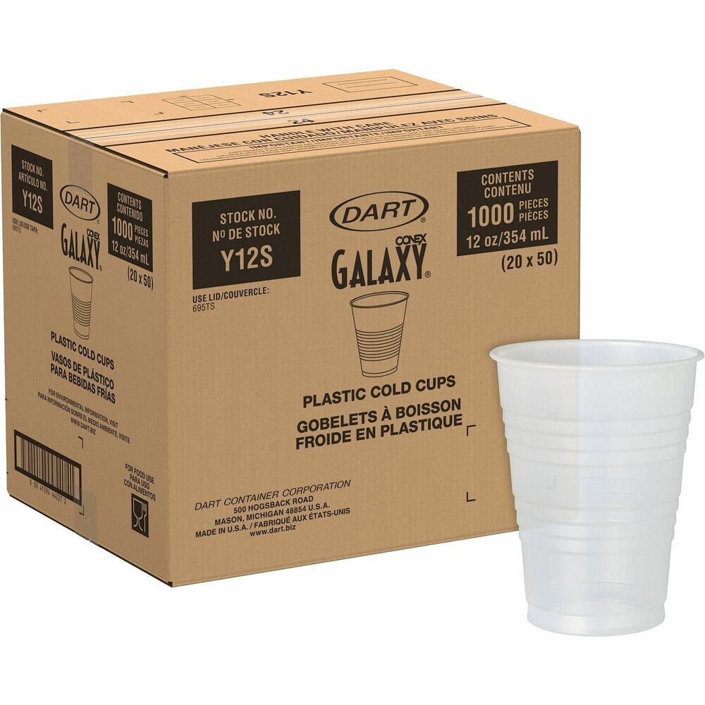 SCCY12S - This squat cold cup is a great economical alternative for plastic cups. Double sidewall ribbing adds cup strength, safety and convenience. Translucent design allows easy beverage identification. Rolled rim provides secure lid fit for leak-resistance. Lids are not included.