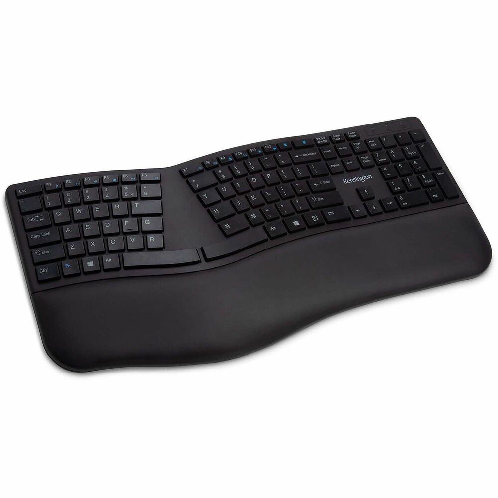 KMW75401 - With its split and sloped keyboard, adjustable reverse tilt and built-in wrist rest, this ergonomist-approved Pro Fit Ergo Wireless Keyboard positions your hands for improved control. Split and sloped design positions your hands, wrists and forearms for comfort and neutral alignment. Built-in wrist rest supports, cushions and cradles your wrists. Quiet keys allow smooth, easy, nondisruptive typing. Spillproof keys meet MIL-STD-810H Method 504.3 Contamination by Fluids testing to resist breakdown when exposed to cleaning and disinfecting solvents, such as alcohol and bleach, for at least 24 hours. Enjoy the flexibility of 2.4 GHz and Bluetooth 4.0 LE with government-grade encryption. Three-mode, power-saving switch lets you toggle between 2.4 GHz, Bluetooth and Off for better battery life. Popular features, including Caps Lock, Numbers Lock, Scroll Lock and F-Keys, allow you to type and navigate easier and more efficiently.