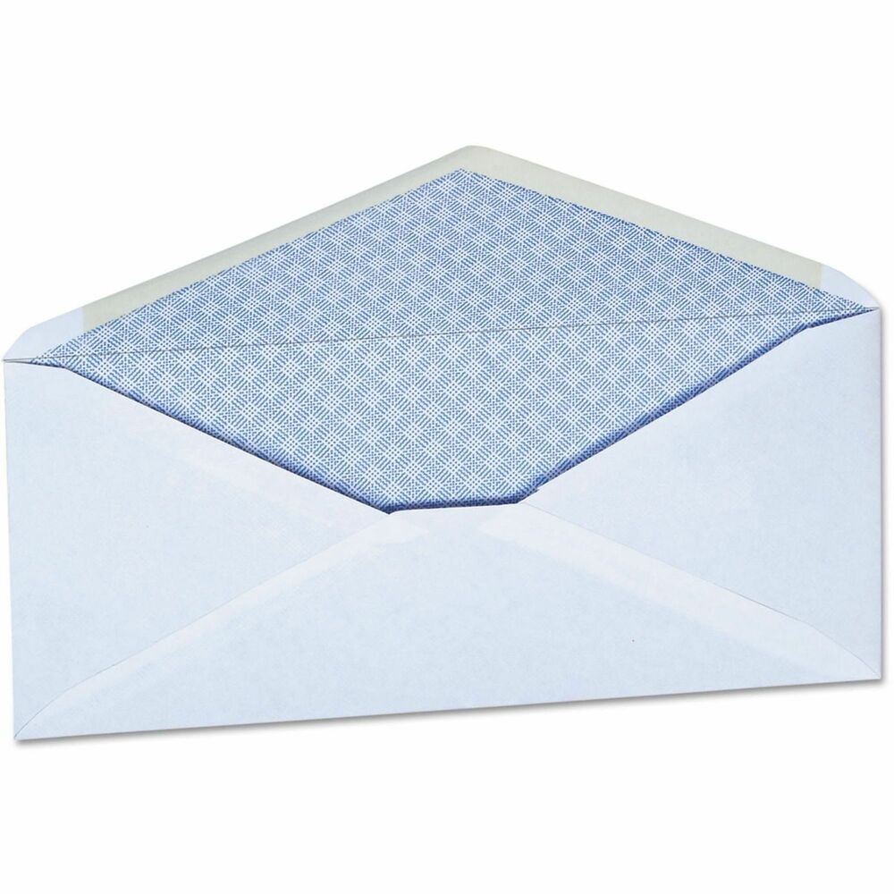 UNV35202 - This business envelope is designed for professional correspondence, featuring construction that offers a clean and professional appearance. The gummed closure ensures secure sealing, keeping contents safe during transit. Comfortably accommodates standard-sized documents. Crafted from 24 lb white wove paper stock, it provides a crisp, professional look suitable for various business applications.