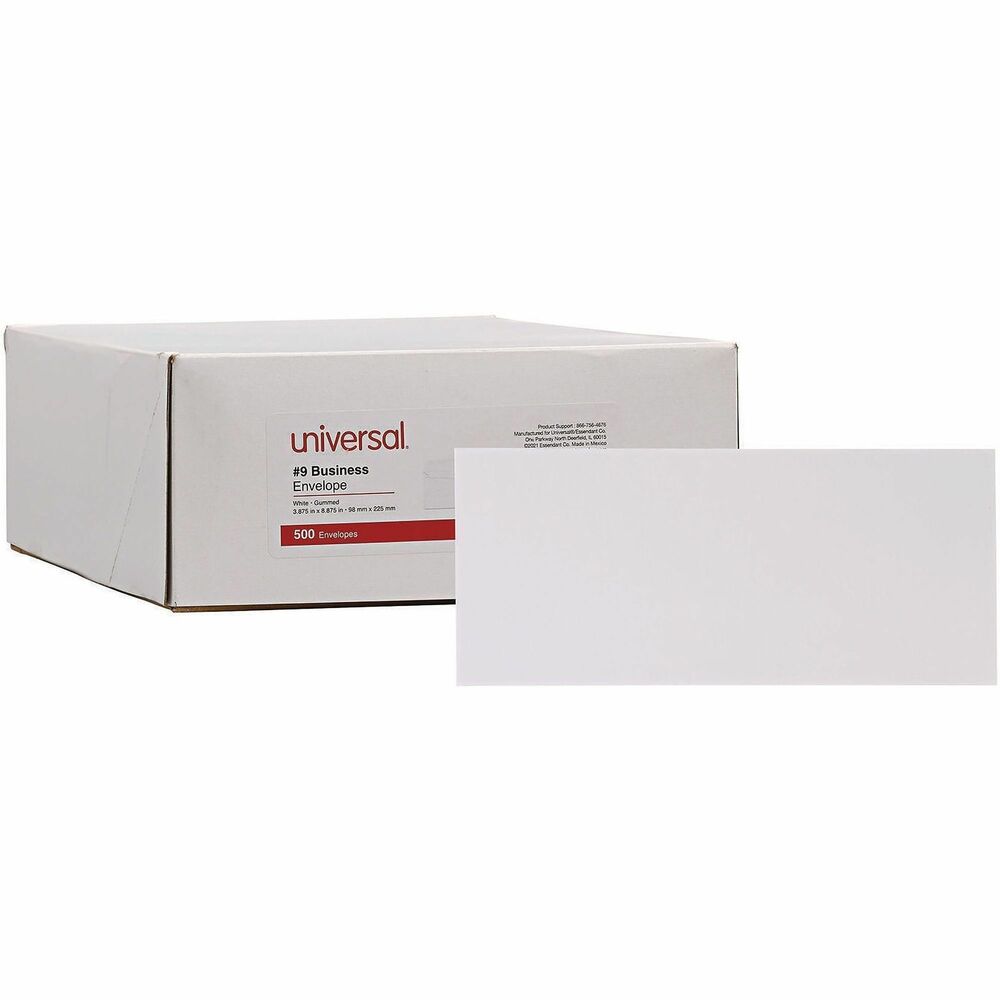 UNV35209 - This business envelope is designed for professional correspondence, featuring construction that offers a clean and professional appearance. The gummed closure ensures secure sealing, keeping contents safe during transit. Comfortably accommodates standard-sized documents. Crafted from 24 lb white wove paper stock, it provides a crisp, professional look suitable for various business applications.