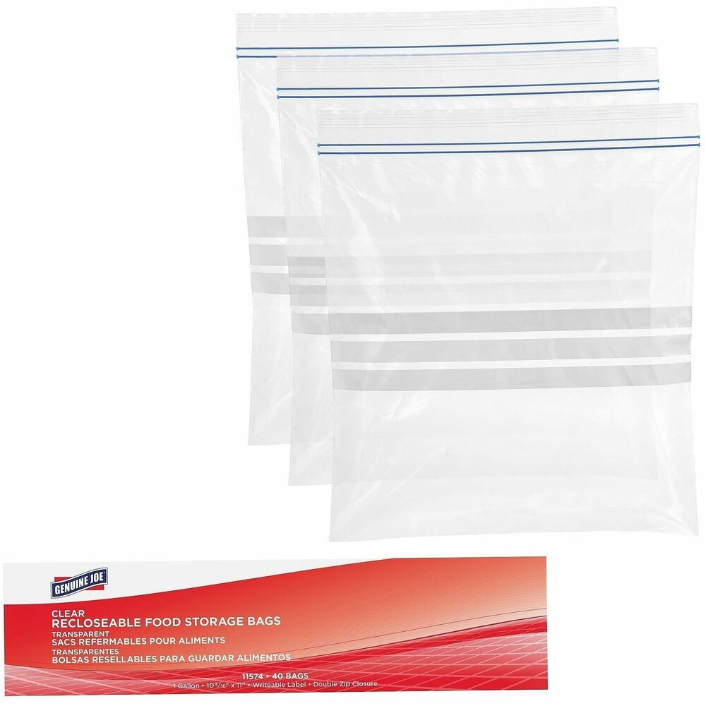 GJO11574CT - Food storage bags feature a sturdy zip closure that creates a tight, secure seal to lock in freshness and keep your foods tasting great for longer. Write-on label offers a handy area to track dates or label foods to help you efficiently manage your foods. Plus, its thick material and durable edges prevent leaky messes to provide the confidence to store just about anything. Storage bags in a self-dispensing box are perfect for keeping beef, seafood, poultry, vegetables and more.