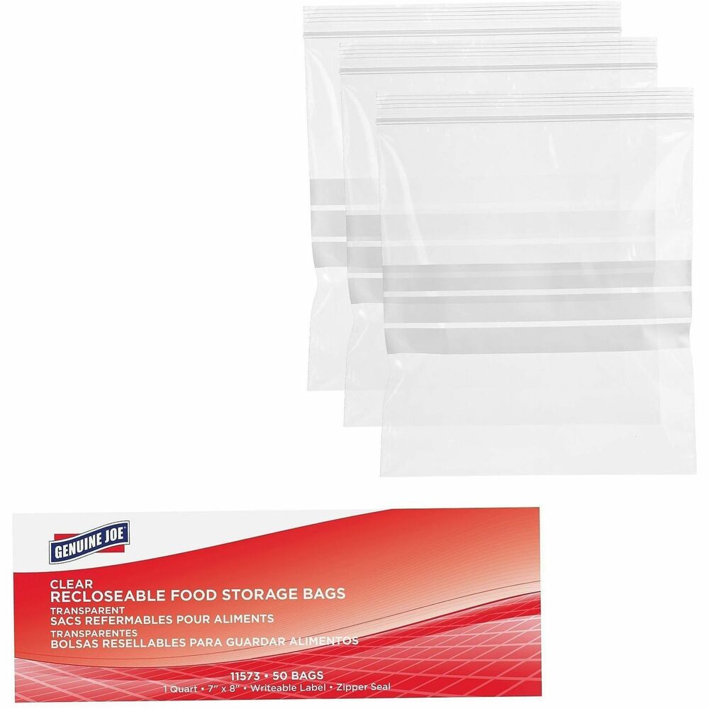 GJO11573CT - Food storage bags feature a sturdy zip closure that creates a tight, secure seal to lock in freshness and keep your foods tasting great for longer. Write-on label offers a handy area to track dates or label foods to help you efficiently manage your foods. Plus, its thick material and durable edges prevent leaky messes to provide the confidence to store just about anything. Storage bags in a self-dispensing box are perfect for keeping beef, seafood, poultry, vegetables and more.