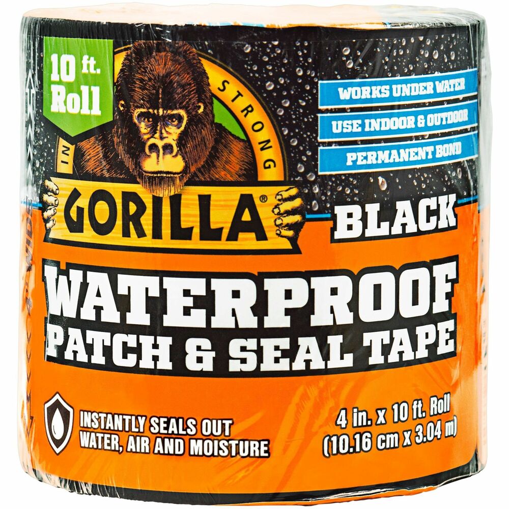 GOR4612502 - Patch and seal tape features a waterproof design to instantly seal out water, air and moisture. With an extra-thick adhesive layer and UV-resistant backing, this tape conforms to form a permanent bond indoors and out. Its wide construction offers enough tape to patch holes, cracks, gaps and tears, even underwater. More from the Manufacturer