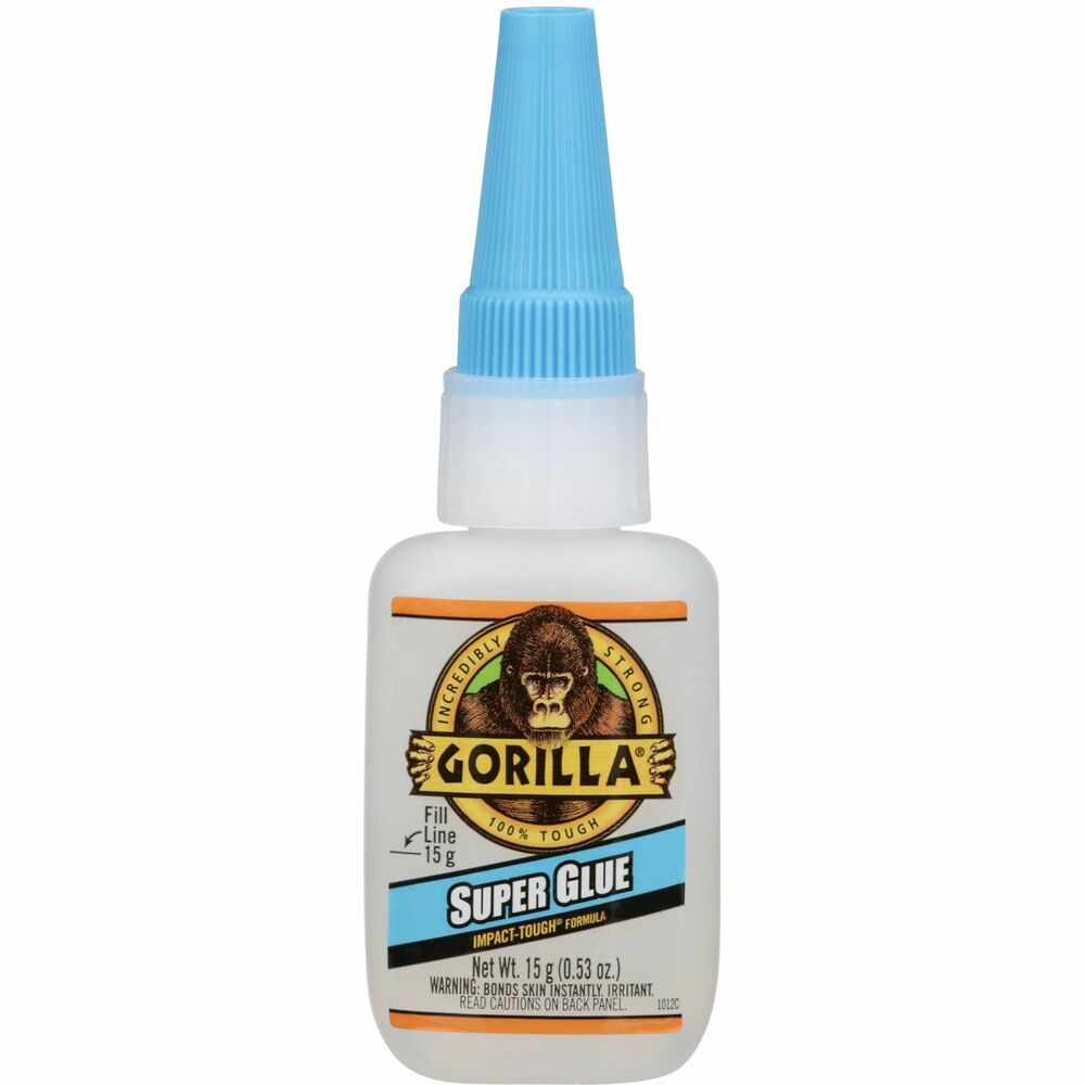 GOR7805001 - Gorilla Super Glue displays superior strength and a quick set time. Fast-set formula dries in 45 seconds or less - no clamping required. When dried, impact-resistant super glue easily handles bumps and drops. Anti-clog cap creates an airtight seal, keeping glue fresh for your next project. Use for projects involving plastic, metal, fabric, stone, ceramic, paper and more. More from the Manufacturer