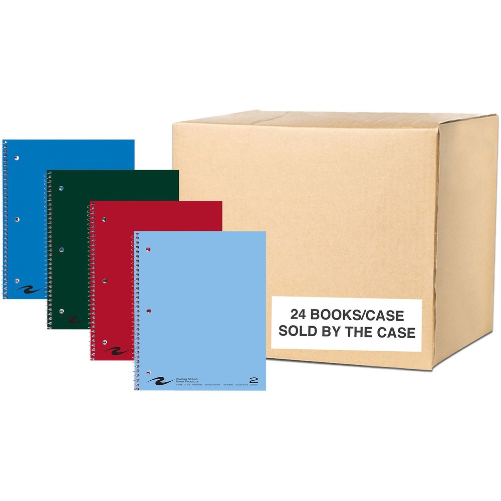 ROA11085CS - These wire-bound notebooks are perfect for science classes, doodles or just note-taking. Smooth, white, 15 lb. writing paper is college-ruled. Ends of the spiral wire are coil-locked for snag-proof performance. Covers are printed on a bright board and come in assorted colors. Each notebook contains perforated paper and is three-hole punched along the binding edge so it can easily fit inside letter-size, three-ring binders.