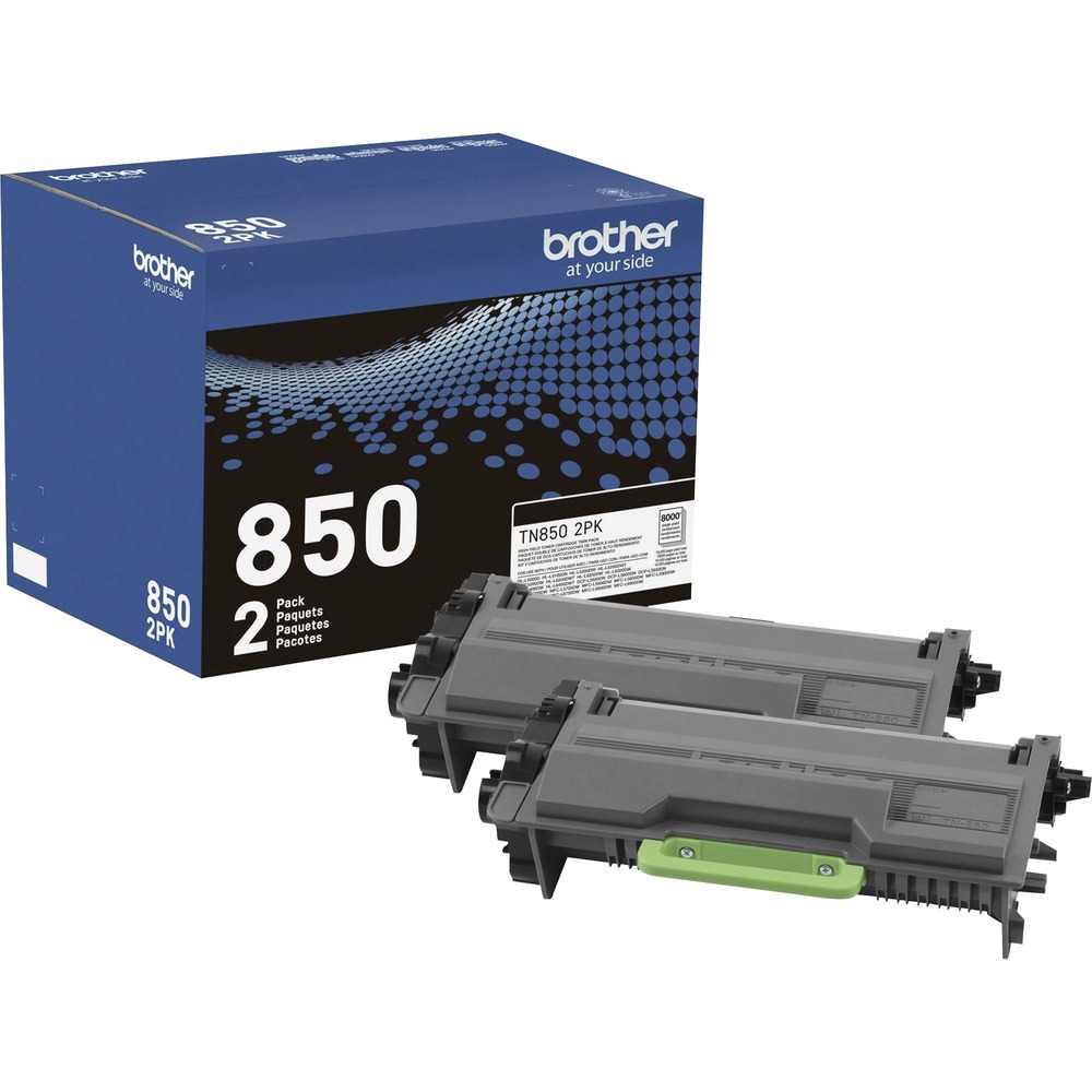 BRTTN8502PK - High-yield toner cartridges are designed for use in Brother DCP-L5500DN, DCP-L5600DN, DCP-L5650DN, HL-L5000D, HL-L5100DN, HL-L5200DW, HL-L5200DWT, HL-L6200DW, HL-L6200DWT, HL-L6250DW, HL-L6300DW, HL-L6400DW, HL-L6400DWT, MFC-L5700DW, MFC-L5800DW, MFC-L5850DW, MFC-L5900DW, MFC-L6700DW, MFC-L6750DW, MFC-L6800DW and MFC-L6900DW. Genuine Brother toner is delicately balanced to provide even flow and toner distribution on the paper. Only by using Genuine Brother toner can you enjoy the ongoing improvements and technical changes that occur regularly throughout the hardware life cycle. All genuine Brother printer supplies are designed as part of an entire printing system to provide a superior degree of quality. Each cartridge yields approximately 8,000 pages. More from the Manufacturer