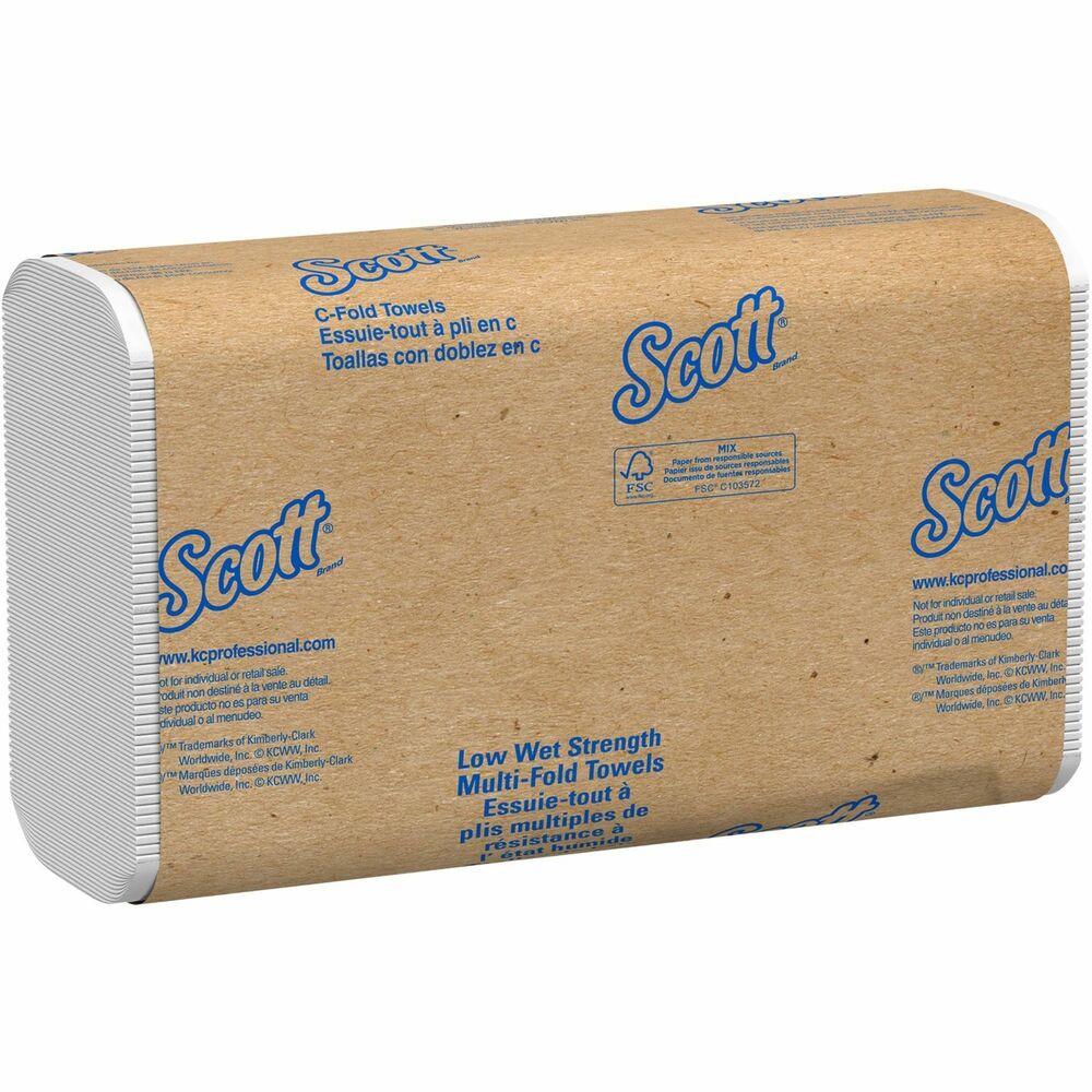 KCC06041 - Scott Essential provides reliable balance of efficiency, performance and value. When your transportation restroom needs commercial paper towels, Scott Essential C-Fold Paper Towels are a cost-effective choice. They feature a low wet-strength for environments without traditional plumbing such as airplane, train and bus restrooms. FSC-certified, EcoLogo-certified paper towels meet EPA minimum guidelines for post-consumer waste.