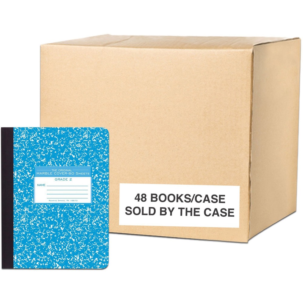 ROA97226CS - Record early grade lessons and practices in this permanently bound composition book. Printed in the traditional marble pattern, this cover is made of hard board for a protective shell and sturdy writing support. It also includes lines with prompts for the student's name, school and grade. Inside covers are printed with class schedule and other useful information. Smooth, white, 15 lb. writing paper is skip-line ruled with lines spaced appropriate to the grade level. Each 9-3/4" x 7-3/4" book contains 80 sheets of writing paper. It is center-sewn and tapebound so sheets are not designed to tear out.