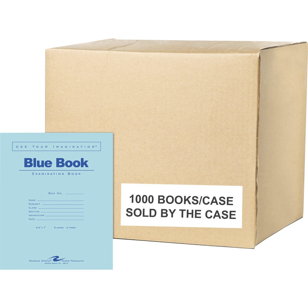 ROA77511CS - Use these booklets for exams, essays and short assignments. Each Blue Book is produced with smooth, 15 lb., white, writing paper ruled on both sides. Each sheet is legal/wide-ruled in blue with horizontal lines and a red margin for plenty of writing room. The covers are made with a 50 lb. blue offset. Two staples along the spine on the left hold the book together. Each book has 6 sheets (12 pages counting front and back).