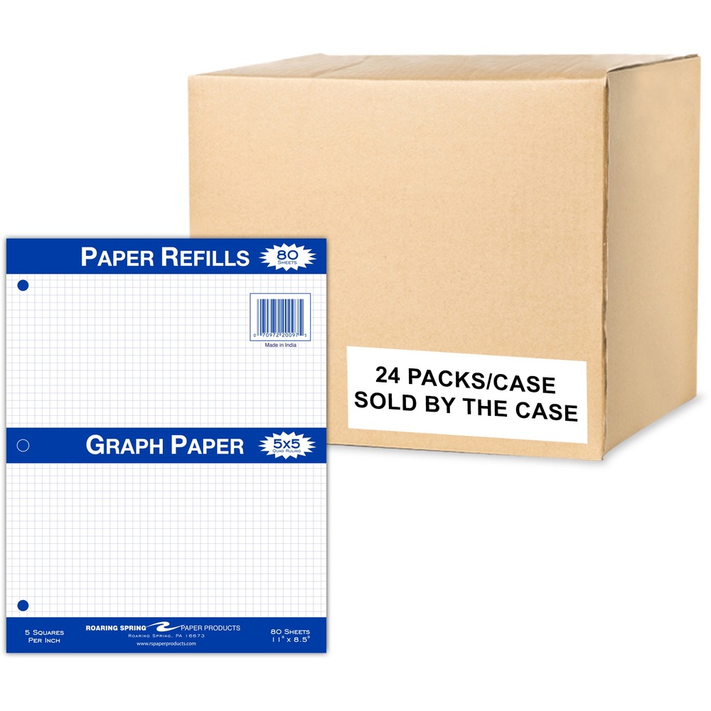 ROA20097CS - Graph-ruled Filler Paper offers a versatile way to stock smaller three-ring binders and more. Each sheet is three-hole punched. Smooth, white, 15 lb. writing paper is graph-ruled for advanced note-taking.