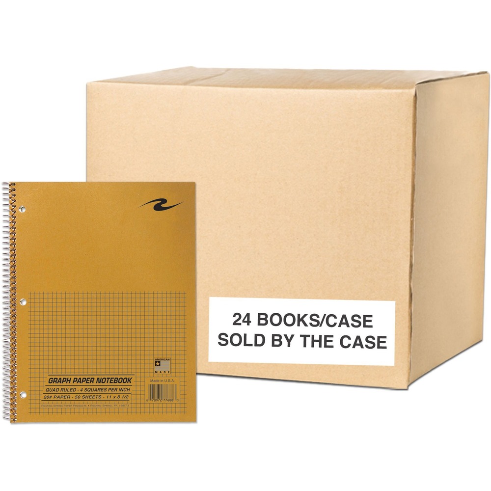 ROA77688CS - Quad Lab Notebook is great for great for science classes or design drawing. Each sheet has quad ruling for technical work. They are three-hole punched to fit inside standard three-ring binders. Wire ends are coil-locked for snag-proof performance. Cover is made of kraft material.