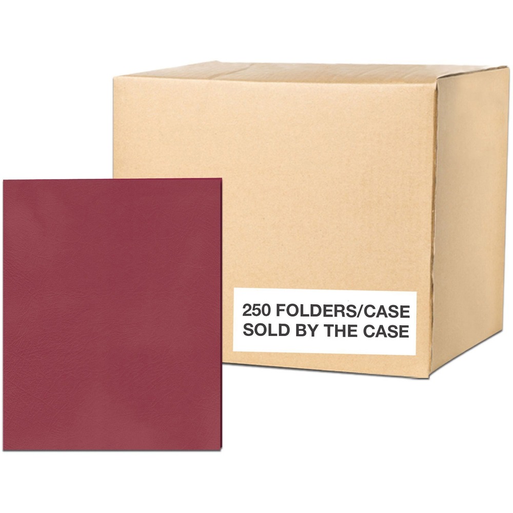 ROA50112CS - Pocket Folders feature an embossed leatherette finish for a professional look and two inside pockets for holding loose papers. Color is printed on durable, white tag stock on the outside, but the inside surface is white. The 11.5 point board is nonglossy. Pocket Folders are designed to hold 8-1/2" x 11" documents.