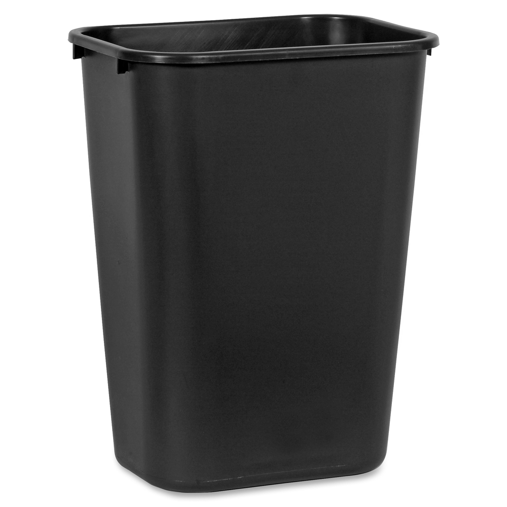 RCP295700BKCT - Space-efficient deskside wastebasket is durable and easy to clean. It fits under standard desk height even when a swing top (sold separately) is fully extended. All-plastic construction won't chip, rust or dent. Rolled rims add strength. Wastebasket will not mar furniture or floors.