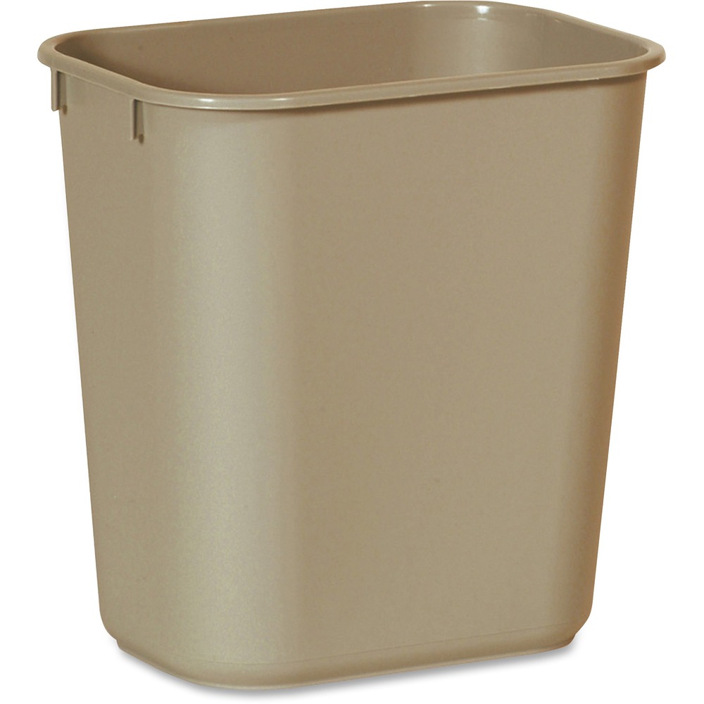 RCP295500BGCT - Space-efficient deskside wastebasket is durable and easy to clean. It fits under standard desk height even when a swing top (sold separately) is fully extended. All-plastic construction won't chip, rust or dent. Rolled rims add strength. Wastebasket will not mar furniture or floors.