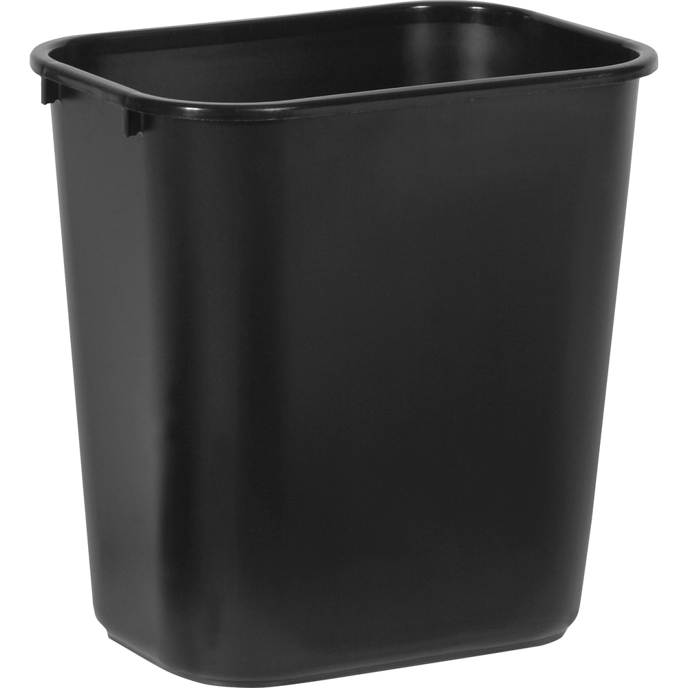 RCP295600BKCT - Space-efficient deskside wastebasket is durable and easy to clean. It fits under standard desk height even when a swing top (sold separately) is fully extended. All-plastic construction won't chip, rust or dent. Rolled rims add strength. Wastebasket will not mar furniture or floors.