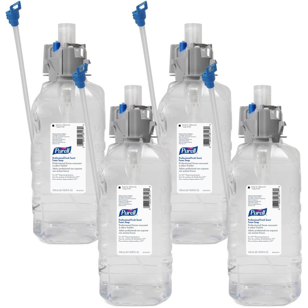 GOJ856104CT - Use this Professional Fresh Scent Foam Soap 1500 ml Refill for PURELL CXM, CXI and CXT dispensers. Lightly fragranced formulation is created specifically for the unique needs of counter-mount environments. Soap is free of dyes, parabens and phthalates. Sanitary sealed refill is hygienic to lock out germs. Remove pump on refill for easy recycling. Foam soap refill is also EcoLogo Certified.