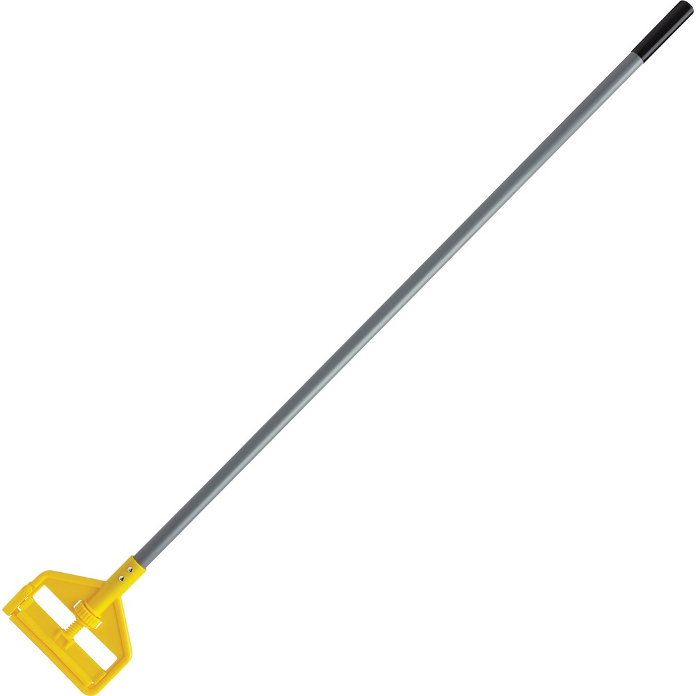 RCPH145CT - Invader Wet Mop Handle makes removing and replacing mopheads easy and efficient. Yellow plastic side gate allows mophead to easily slide on and off handle. Thumbwheel clamps the mop firmly in place. It should be used with 1" (2.5 cm) headband mopheads and universal headband mopheads (sold separately). Large head of the frame is made of sturdy plastic. Fiberglass handle offers corrosion-resistance and good strength-to-weight ratio. Mop handle is suitable for commercial and industrial applications.