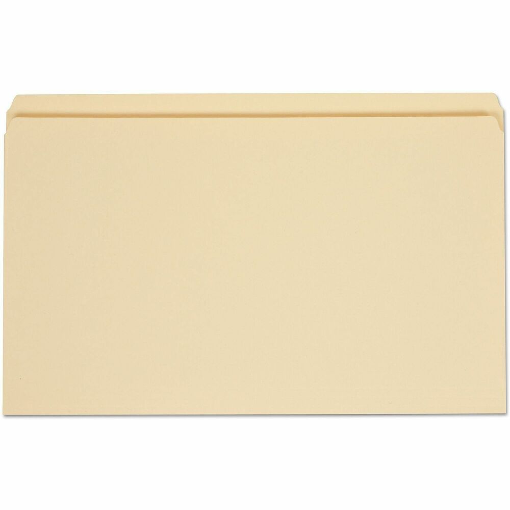 UNV15110 - Classic folder constructed to perform in busy offices. Bottom is triple-scored for no-sag expansion. Undercut at tabs for increased indexing area offering plenty of space for more detailed or larger labeling.