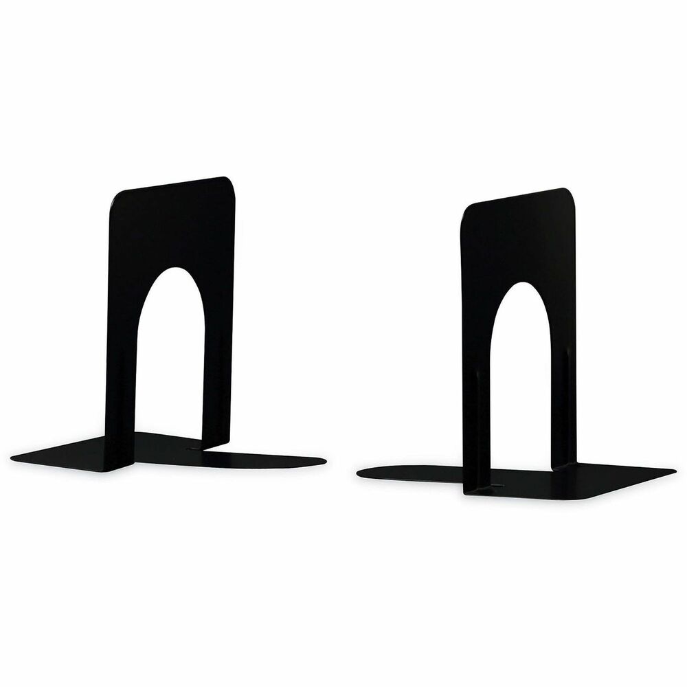 UNV54051 - Reinforced, sturdy, metal bookends are designed to hold large and heavy books, files, and binders. The bookends help organize your workspace by removing clutter and keeping files in sight. The smooth edges with ribbing add stability and rigidity to hold almost anything upright. Two heavy gauge steel bookends with a hard enamel finish keep items in place and within reach.