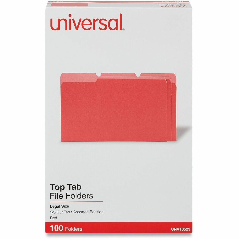 UNV10523 - Bright color-great for color-coding and preventing misfiles. Constructed of high-quality 11 pt. stock to resist tearing. Bottom is triple-scored for 3/4" , no-sag expansion. Undercut at tabs for increased indexing area.