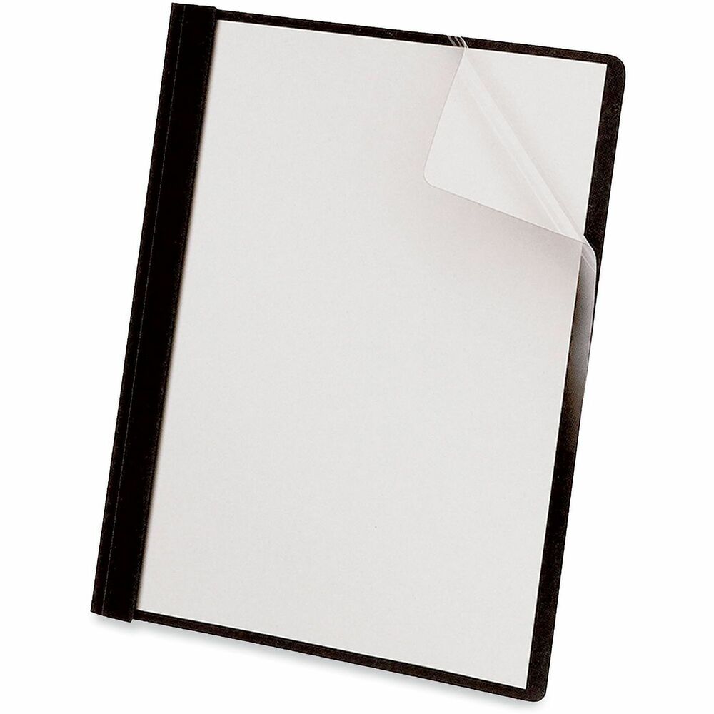 UNV56116 - The transparent front cover of this report cover allows for easy visbility of your title page. It provides a professional presentation for all your documents. The colored paper back cover and spine add color as well as durability to the product. Ensures that documents are well-protected. Three metal prong fasteners securely hold punched sheets in place and prevent them from falling out.