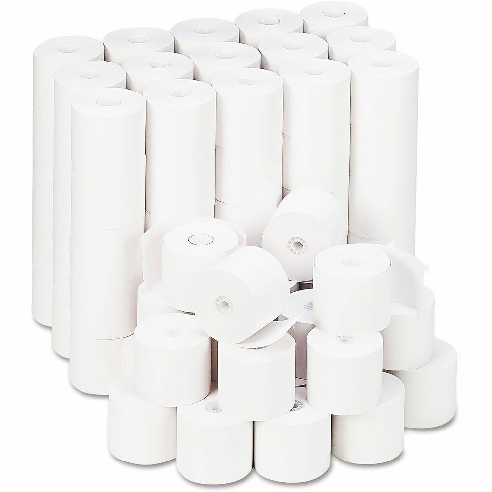 UNV22200 - These impact and inkjet bond paper rolls are designed for businesses requiring durable and professional-quality paper. Made from premium bond paper, they ensure longevity and a crisp appearance for permanent records. The lint-free design minimizes paper jams, while the near-end indicator provides timely alerts for roll replacement. With compatibility across various machines, these rolls are ideal for use in adding machines, calculators, cash registers and POS systems.