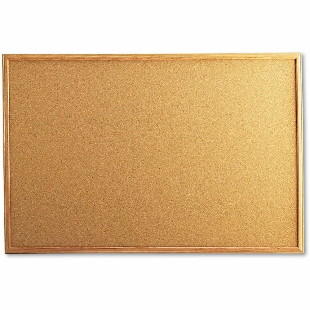 UNV43603 - Get organized and keep important notes in-view with a classic, durable, all-natural cork board. The self-healing board accepts pushpins. Constructed with an attractive, 0.75" wide, classic, oak finished frame that blends into any decor. The dense fiberboard backing provides added durability for lasting use. Includes a wall mounting kit for easy installation. The versatile bulletin board can be mounted horizontally or vertically.
