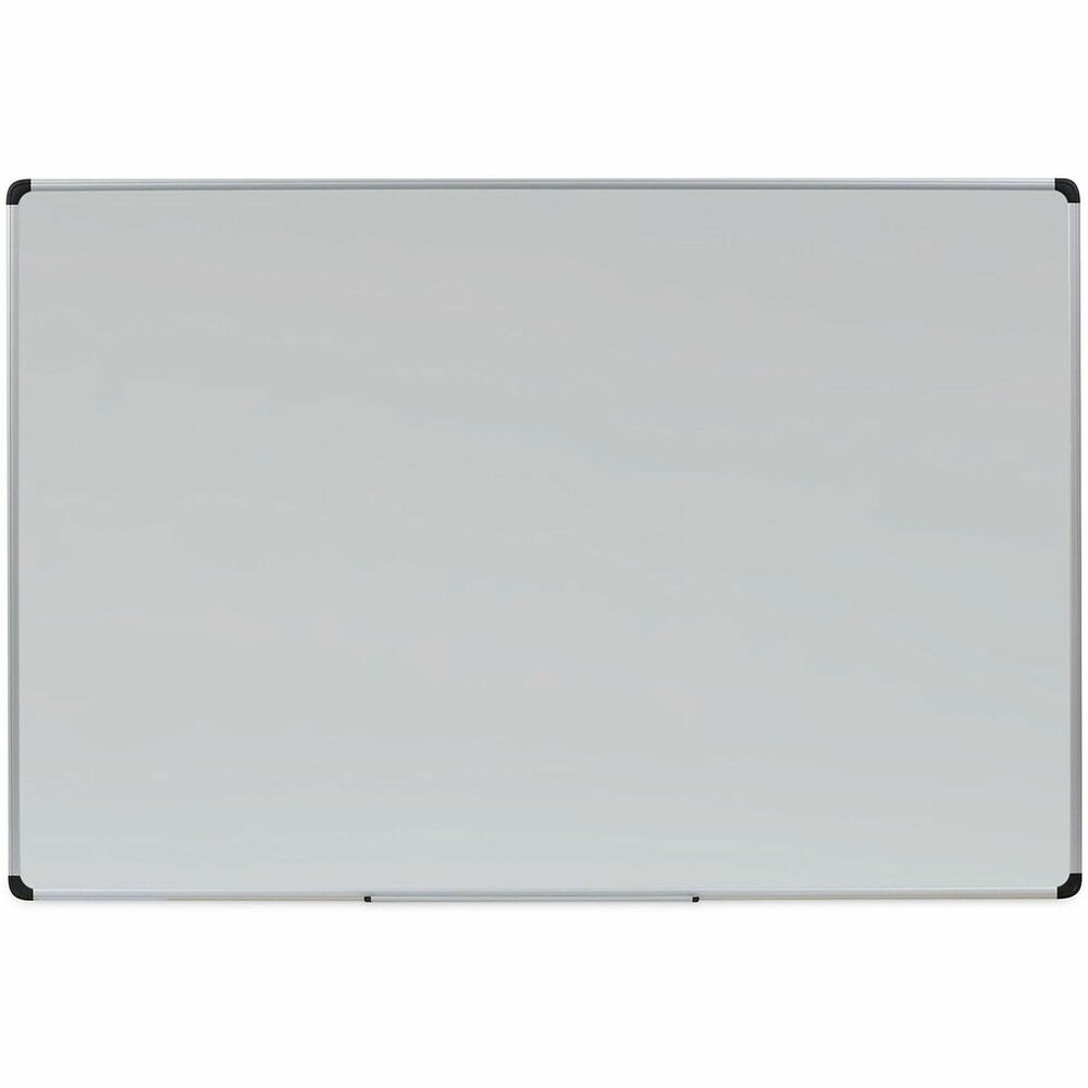 UNV43735 - Stylish and functional dry erase board that also doubles as magnetic bulletin board. Built with a magnetic lacquered-steel surface that is suitable for frequent use and is compatible with all dry-erase markers. Modern, contoured aluminum frame features attractive, protective, black, rounded, plastic corners. Four-corner system enables vertical and horizontal mounting with included hardware. Dry erase markers and eraser sold separately.