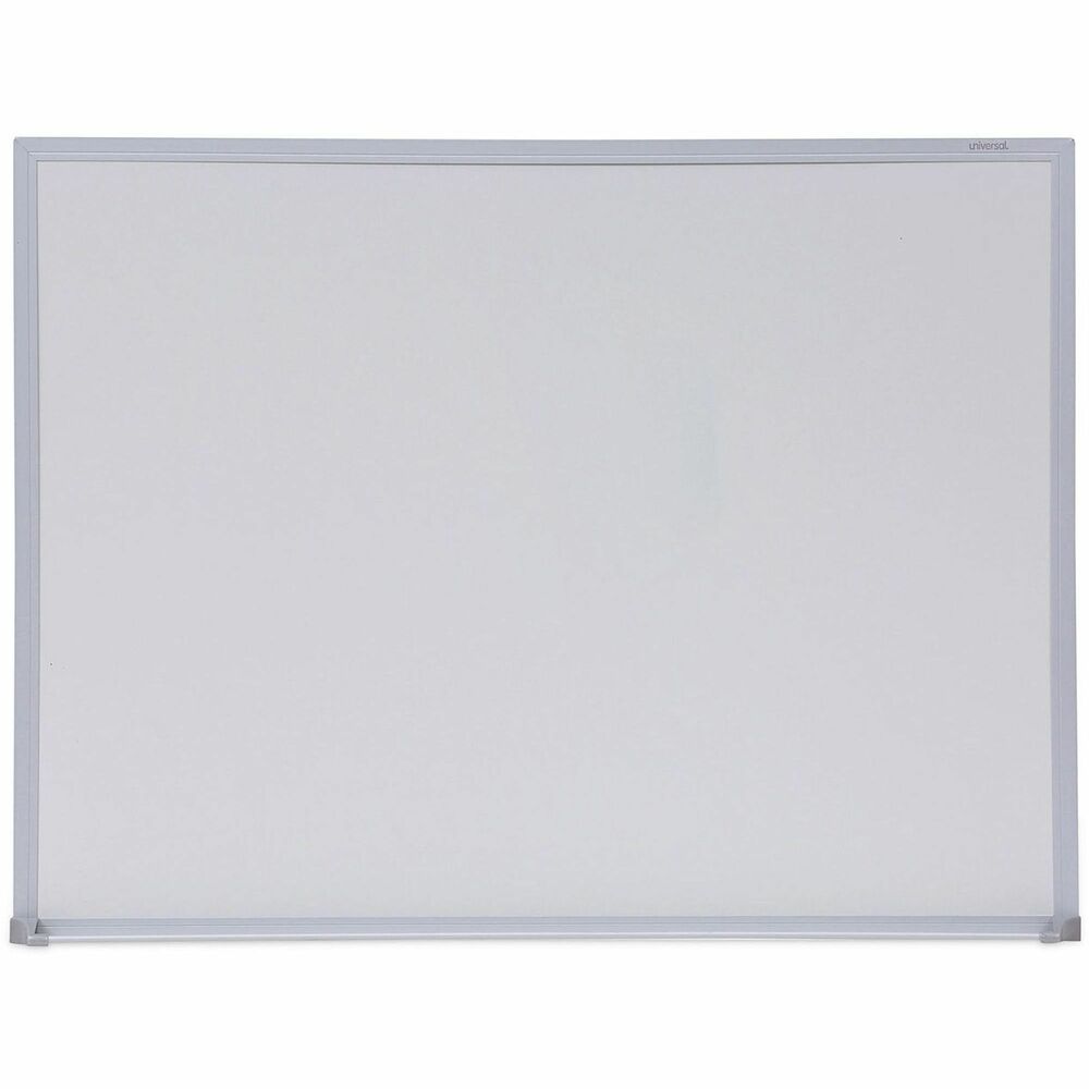 UNV43622 - Aluminum framed, sleek and modern melamine board that's built with added strength and durability. The writing space is encompassed with a simple, classic, slim-line frame design that fits in with any office or workspace. The smooth, melamine surface is great for meetings and presentations. Full length integrated maker tray. Mounts horizontally with included hardware. Dry erase markers and eraser are sold separately.