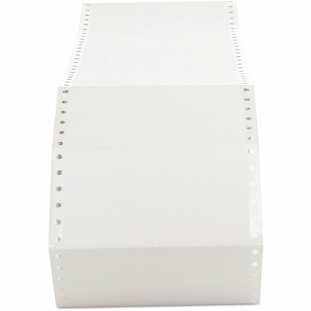 UNV75114 - Print labels for mass mailings from your pin-fed printer. Self-adhesive labels apply quickly. Perforated After Each Label. Shape: Rectangular; Label Size - text: 2.94 x 5; Label Color(s): White; Color Family: White.