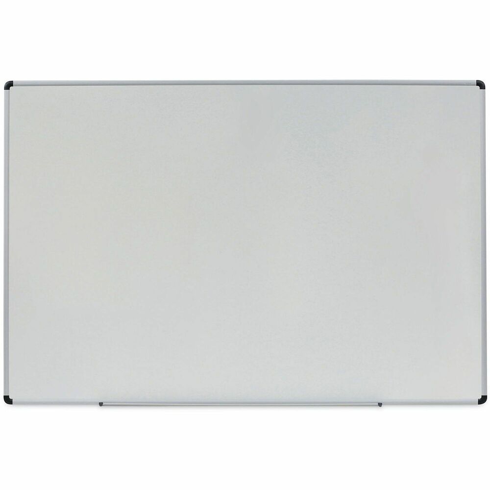 UNV43725 - Stylish, durable, high-quality, wall-mountable dry erase board is an indispensable office addition that's perfect for occasional use. Melamine surface accepts all dry-erase markers and wipes clean with cloth, eraser, or dry erase wipes. Modern, contoured aluminum frame features attractive, protective, black, rounded, plastic corners. Extra-wide marker/eraser tray. May be mounted vertically or horizontally. Dry erase markers and erasers sold separately.