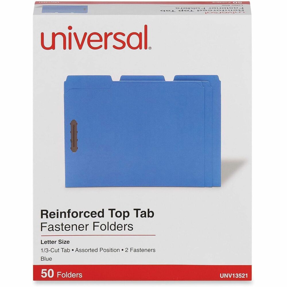 UNV13521 - Stock up on premium-quality reinforced folders, and keep your important documents protected and secure. Embedded fasteners feature a generous 2" capacity. Reinforced tabs provide extra durability. Scored for 3/4" expansion.