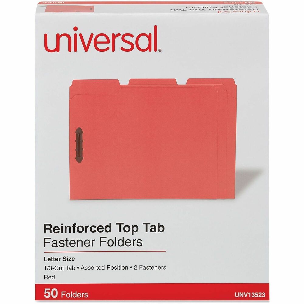 UNV13523 - Stock up on premium-quality reinforced folders, and keep your important documents protected and secure. Embedded fasteners feature a generous 2" capacity. Reinforced tabs provide extra durability. Scored for 3/4" expansion.