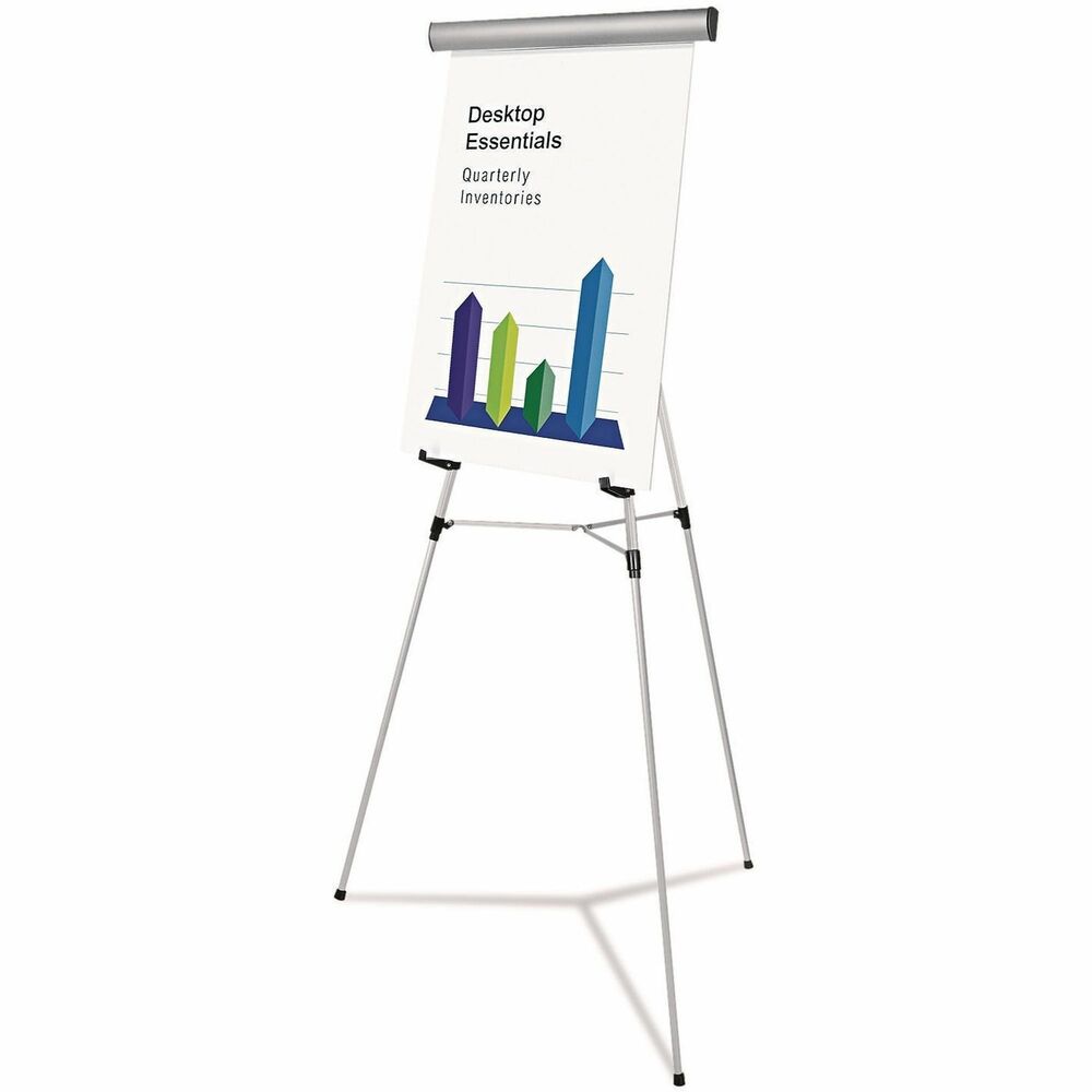 UNV43035 - Excellent solution for public notice needs. Strong yet lightweight, it holds up to 45 lbs. of material. Features adjustable chart holders. Rubber anti-skid feet. Tubular metal construction with center brace. Includes a full length adjustable no-pinch pad retainer. For tabletop or floor. Maximum height of 69". 