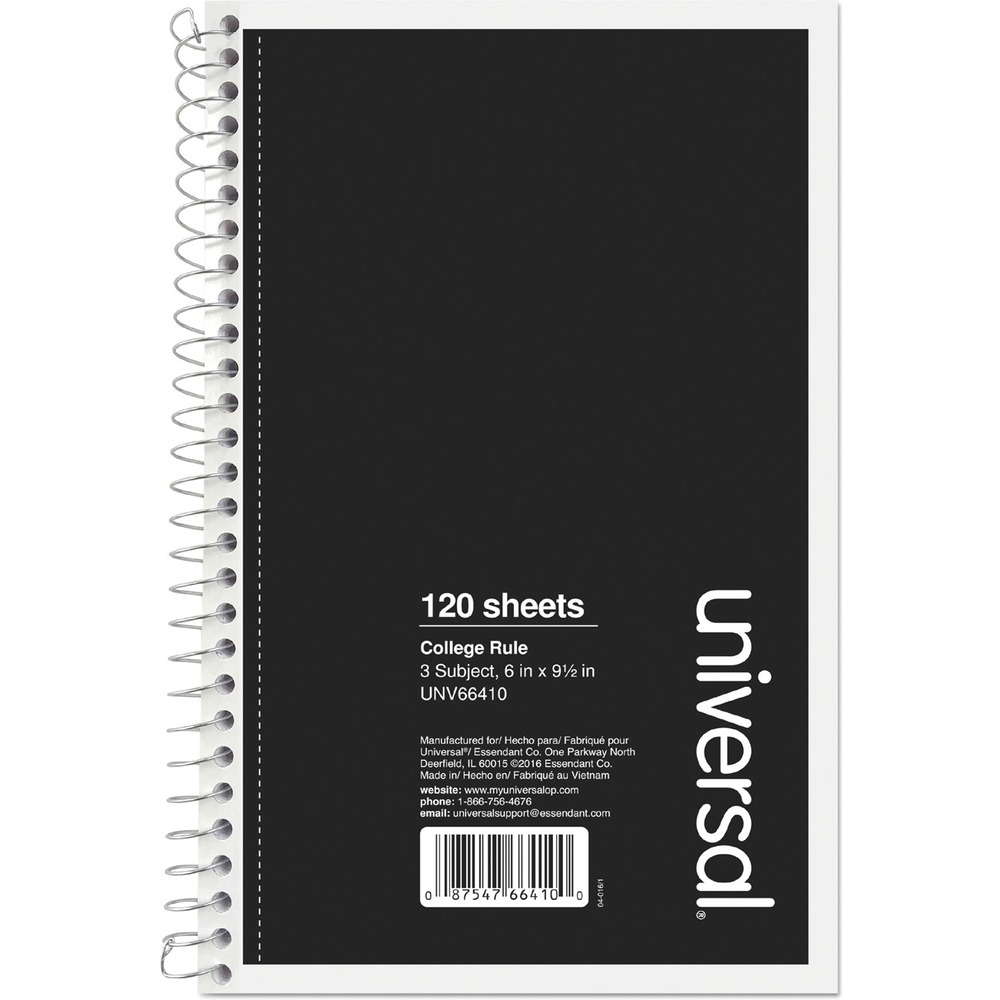UNV66410 - Choose this easy-carry notebook for all your note-taking needs. Durable coiled-wire binding allows you to fold back the cover to save space or to improvise a writing surface when you're away from your workspace. Twist-looped wire ends help keep bag and clothing snags to a minimum. Clearly ruled lines help encourage neat handwriting while making it easier to structure your thoughts. Micro-perforations along the binding edge of each sheet enable easy separation while keeping your work looking neat and clean.