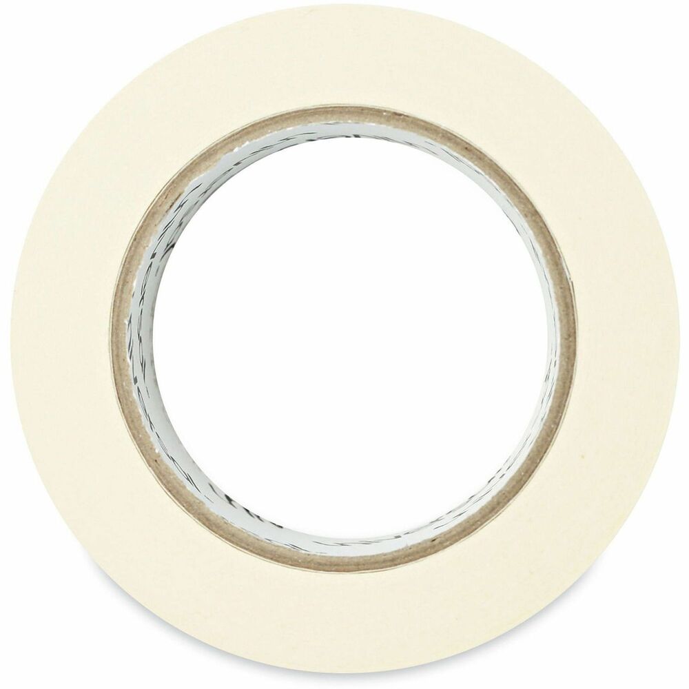 UNV51302CT - Beige crepe paper masking tape coated with an aggressive pressure-sensitive natural rubber adhesive. Designed primarily as an all-purpose product for non-critical applications. Ideal for interior paint masking, textile, carpet seaming, silk screening, mail rooms, golf club shaft (build-up), and for light-duty bundling, packaging, industrial, manufacturing, splicing, and tabbing. Tears easily. Lays down flat and won't lift or curl. Removes easily without leaving a residue.