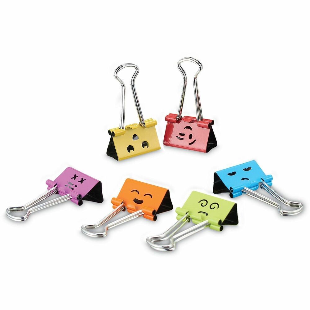 UNV31031 - Express yourself with these fun, colorful, emoji mood binder clips. This binder clip comes in a triangular design. It provides strength and compression. Handles can be hung, folded flat against clipped material, or removed for permanent binding. Versatile use that makes them perfect for work, school, home and more. Whether you are feeling happy, sad, dazed or confused, one of these binder clips is for you.