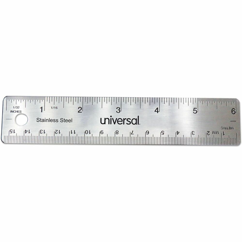 UNV59026 - No more snapped or broken rulers that require frequent replacement. The long-lasting, stainless steel ruler holds perfect measure, even in the toughest environments. Constructed with a cork backing to prevent slipping on paper and other surfaces. The ruler's end is pierced with a convenient hang-up hole to keep you organized. Measurement markers in 1/16-inch increments. Contains both standard and metric measurement markings.