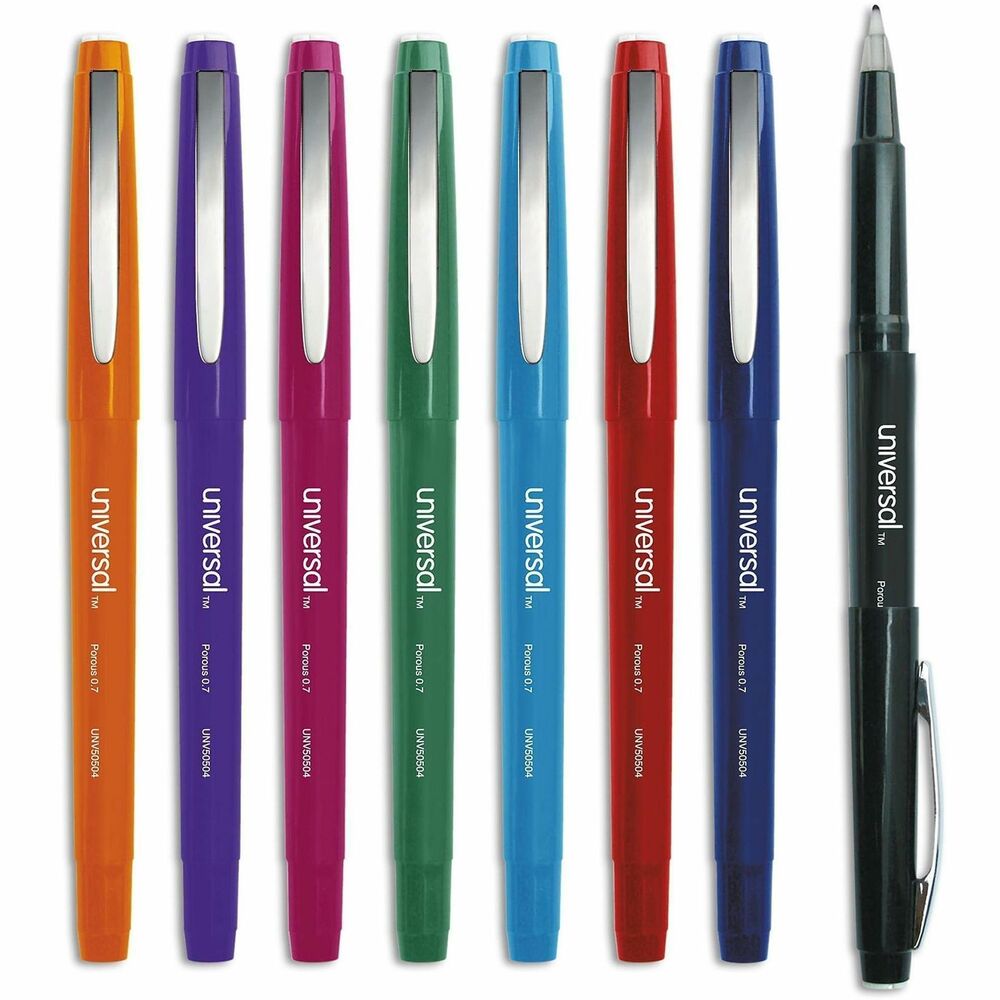 UNV50504 - Experience effortless writing with a precision porous tip that delivers smooth, consistent lines. The vivid ink color options add a bold touch to your notes and drawings and offer variety in pens. Designed with quick-drying ink, this pen minimizes smudging, making it ideal for left-handed users and fast-paced writing tasks.