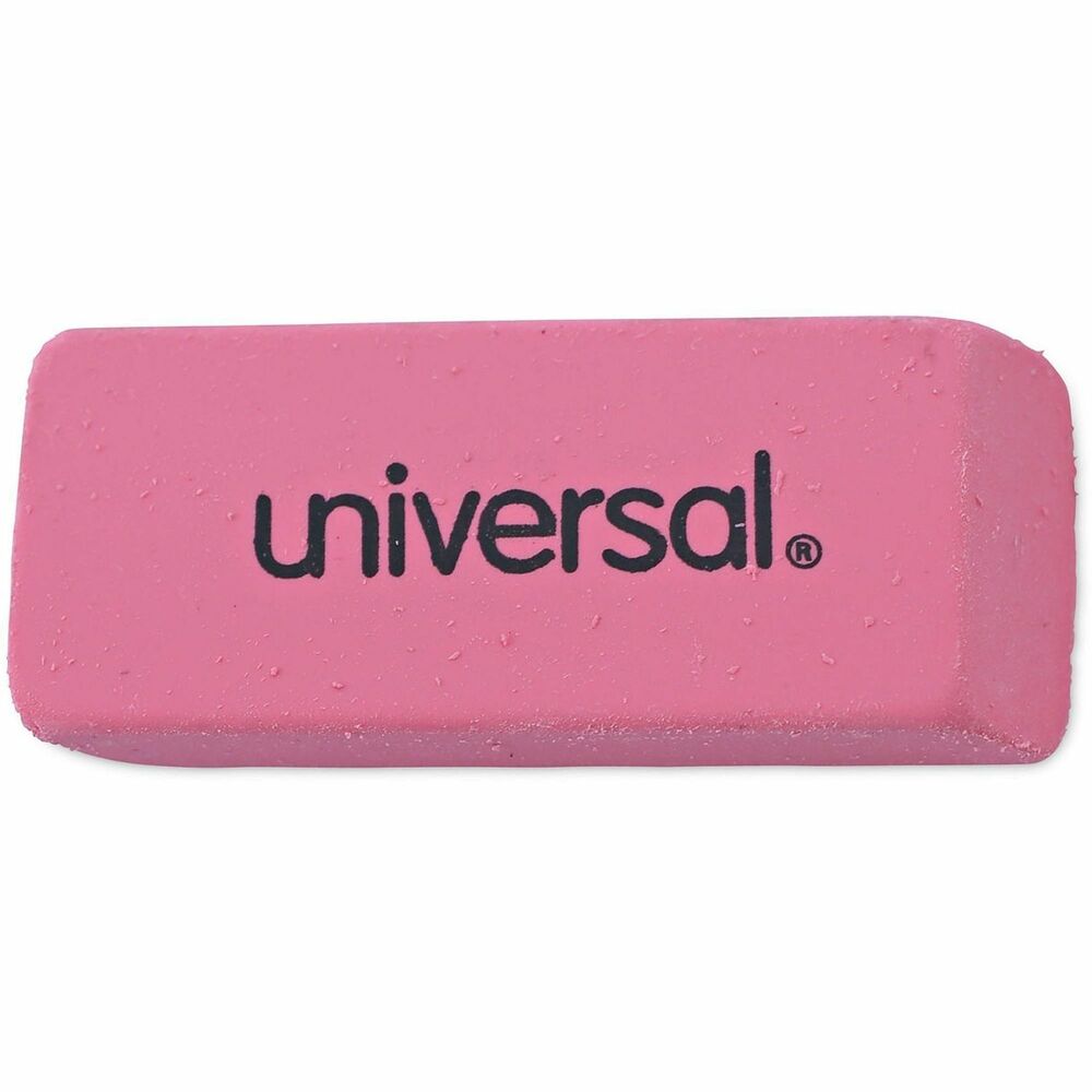UNV55120 - Tackle your pencil mark mistakes with soft, latex-free, beveled, pink, block erasers. The bevel block helps to easily removes pencils marks without tearing, smudging, or ghosting. The classic shape makes it easy to angle for maximum control whether erasing small details or entire lines. Great for corrections on standardized tests, office documents, homework, and drawings.